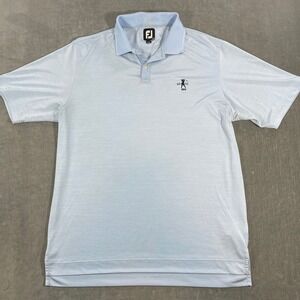 FootJoy FJ Mens Large Light Blue Stripe Golf Polo Shirt